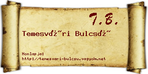 Temesvári Bulcsú névjegykártya